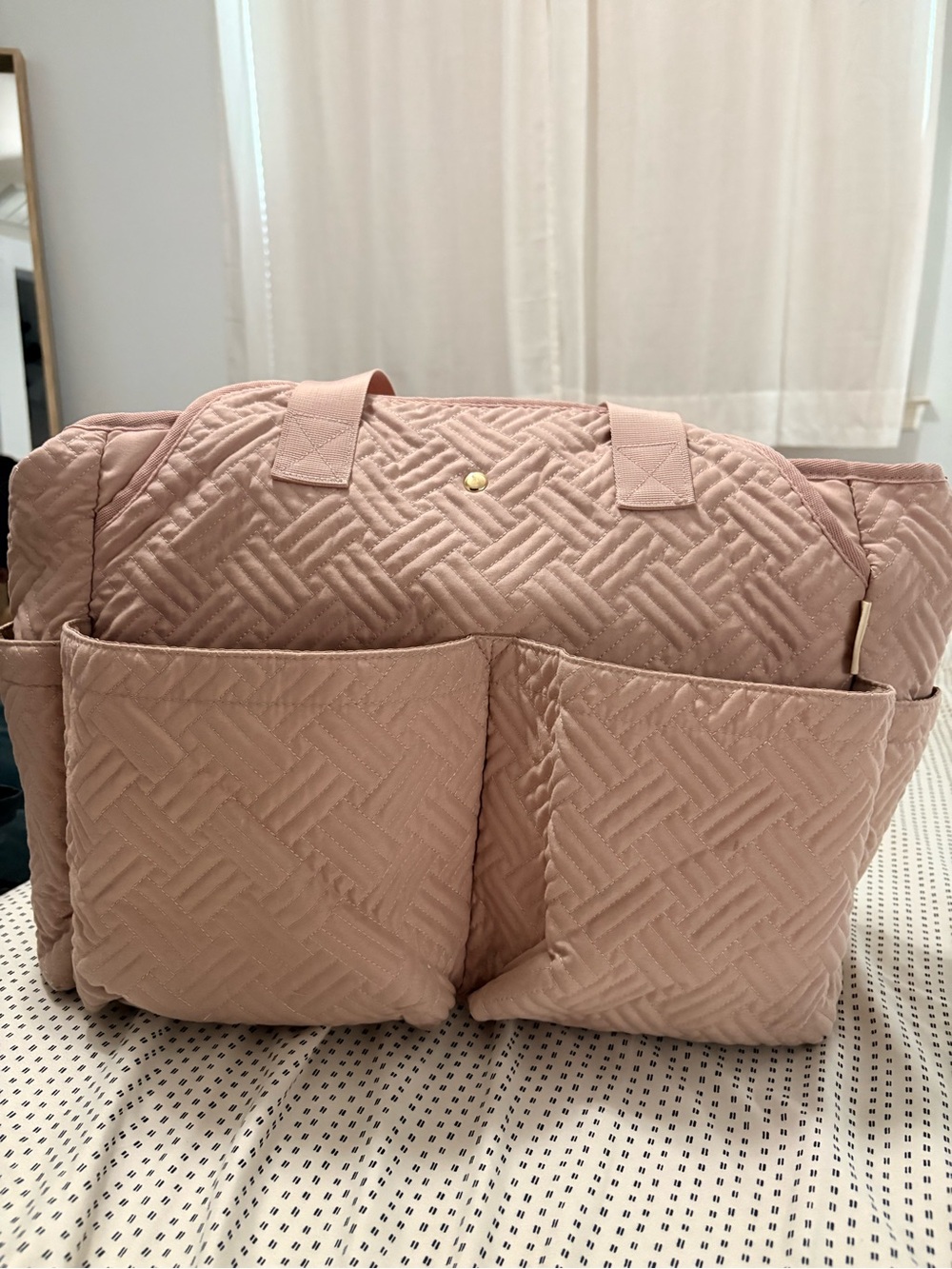 Quilted Blush Pink Tote Bag